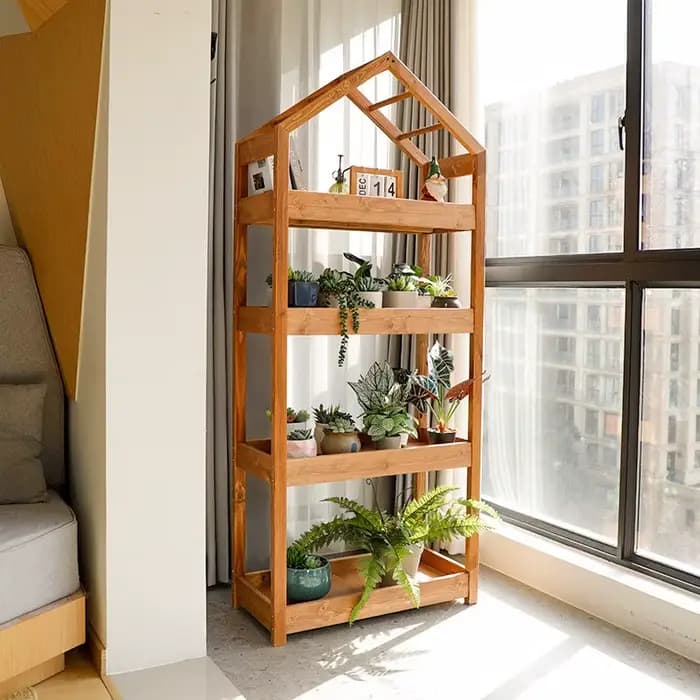 Supports de plantes noirs pour jardin, étagères en bois pour pots, supports de plantes pour patio, supports de fleurs d'extérieur, mobilier de terrasse Giardino Arredamento Esterno