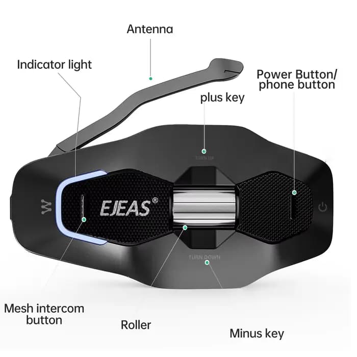 Casque de moto EJEAS X10 Phantom avec interphone Mesh4.0+Bluetooth+5G, étanche IP67, distance de communication entre 2 et 10 motards de 1500 m