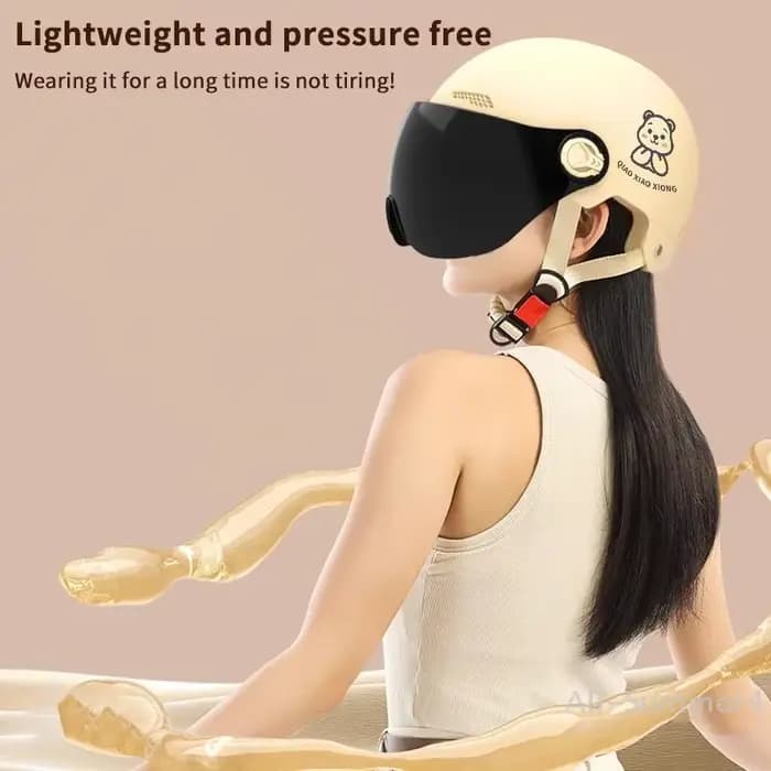 1 pièce certifié 3C hommes et femmes adultes dessin animé vélo électrique moto demi-casque avec lunettes casque de