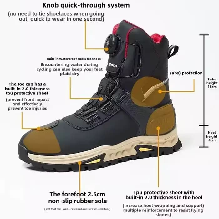 Bottes de moto respirantes et Anti-chute pour hommes