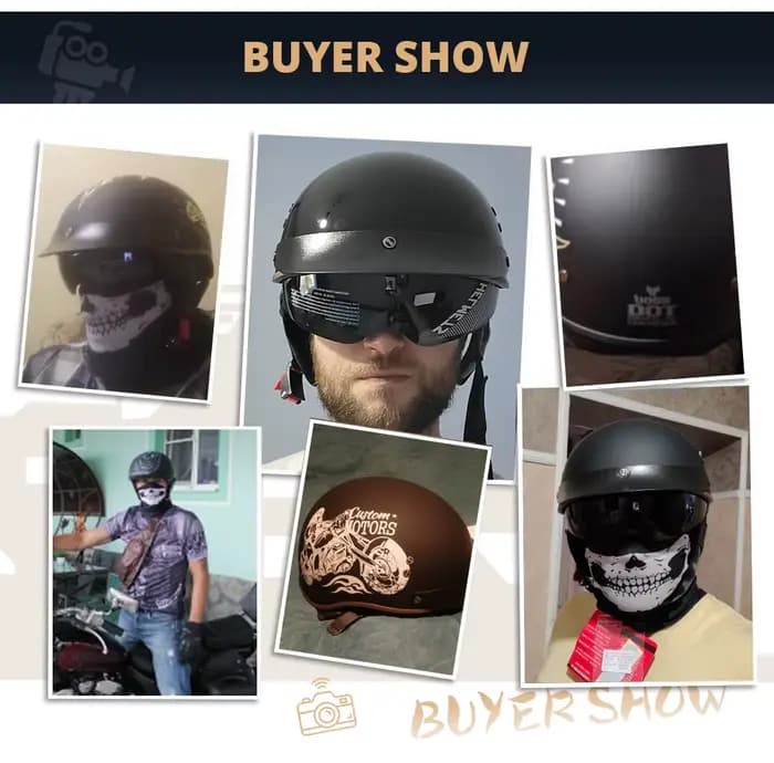 Casque de moto classique allemand avec visières HD