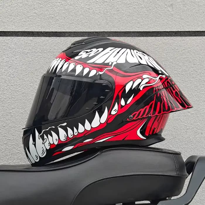 Casque de moto modulaire blanc à visière relevable