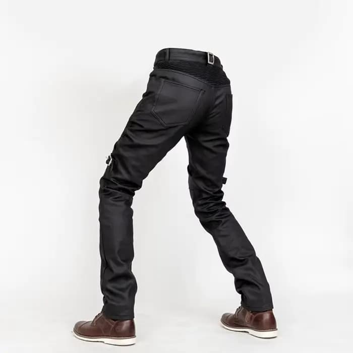 Pantalon de moto avec revêtement ciré à l'huile coupe-vent