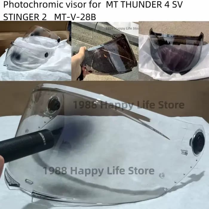 Visière de casque photochromique pour MT THUNDER 4 SV STINGER 2 MT-V-28B disjoncteur SV motos lentille bouclier verre