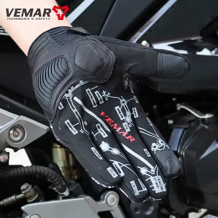 VEMAR doigt complet course moto gants luva motoqueiro guantes