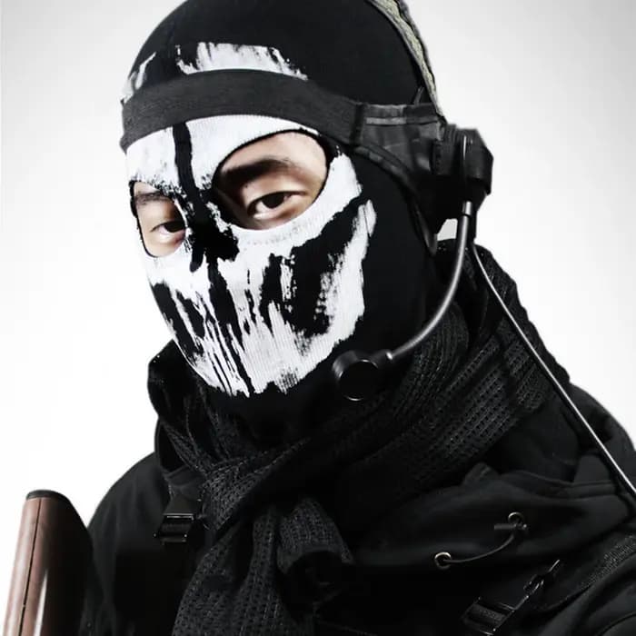 Cagoule de moto à imprimé crâne pour homme
