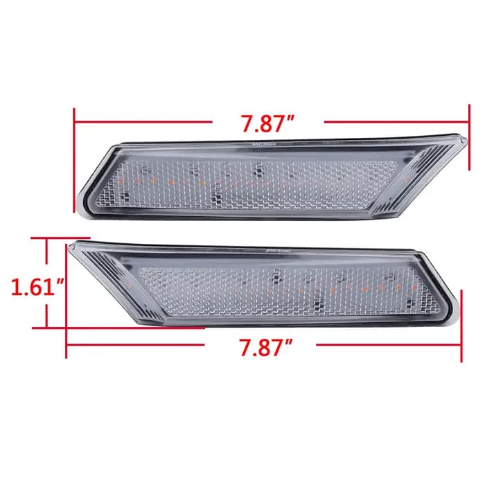 Indicateur LED ambre marqueur latéral répéteur lumière lentille transparente pour 2005-2008 Porsche Boxster Cayman 987 Carrera 911 997 2005-2012