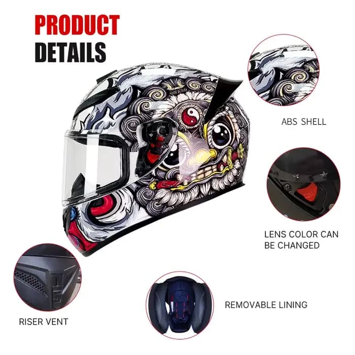 Casque intégral homologué DOT pour moto