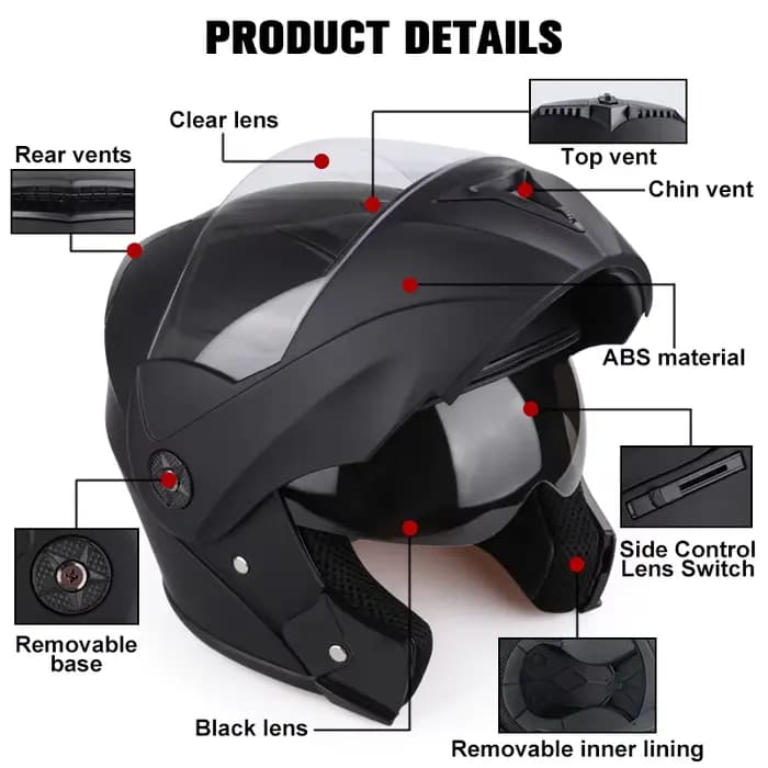 2025 unisexe course motobiker rabattable casques modulaire double lentille moto casque intégral sûr