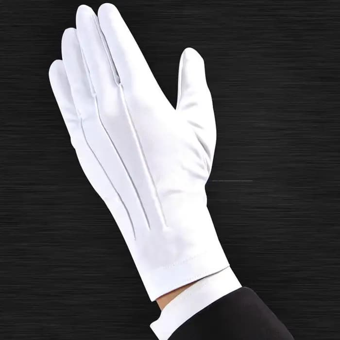 1 paire de gants en coton blanc pour adultes, gants formels blancs pour hommes, garde de smoking, défilé, robe d'inspection du père noël, gants de travail bon marché 2026