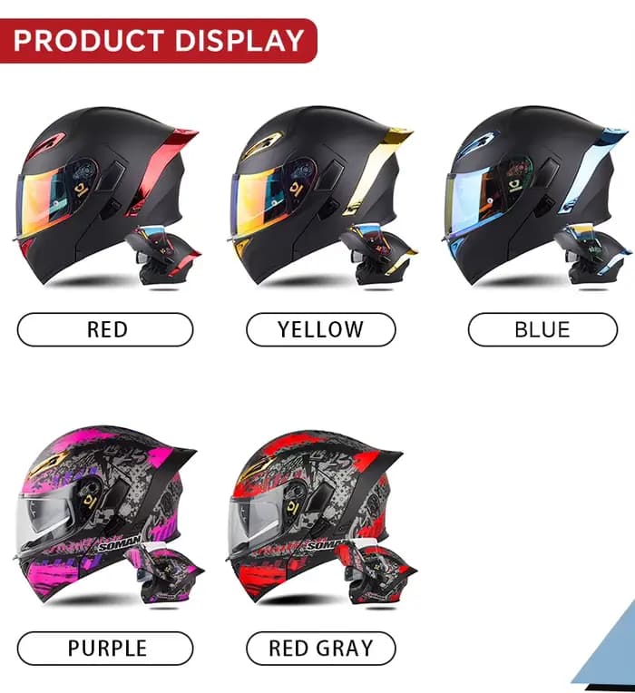 Casque de moto intégral universel approuvé par le DOT pour homme
