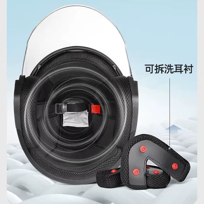 Casque de moto électrique quatre saisons à double visière anti-buée