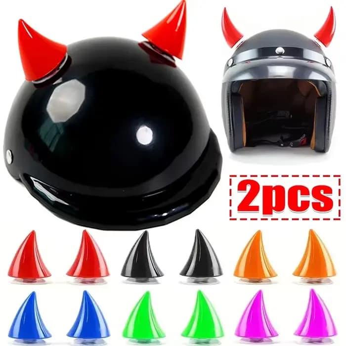 1/2/6 pièces casque court diable cornes décoration autocollants moto vélo