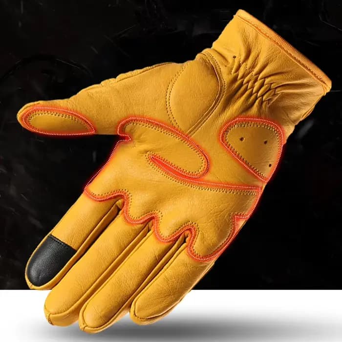 Gants de moto rétro en cuir respirant