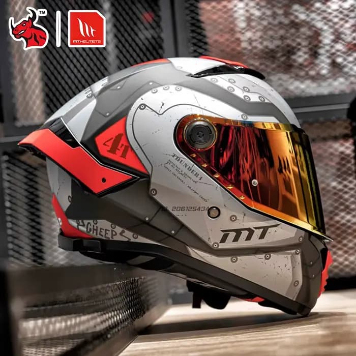 Casque de moto intégral avec visière transparente