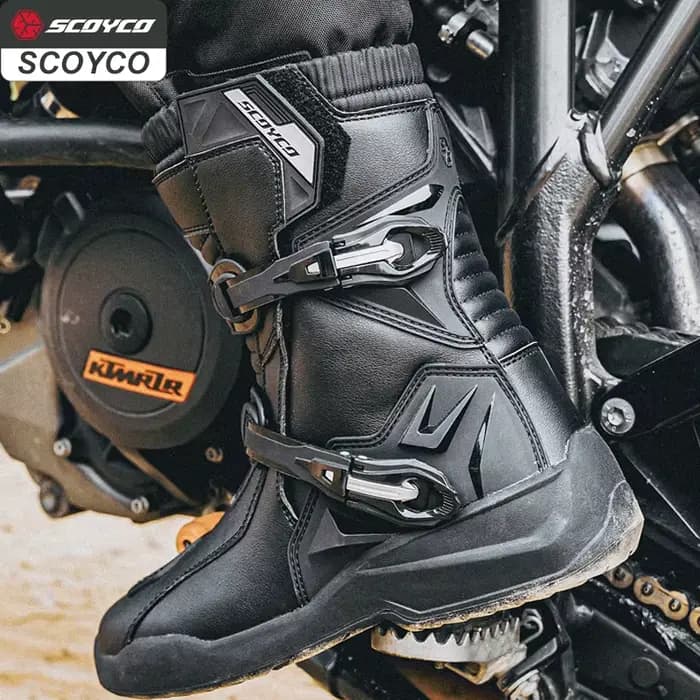 Bottes de Protection de Moto en Cuir TPU pour Homme