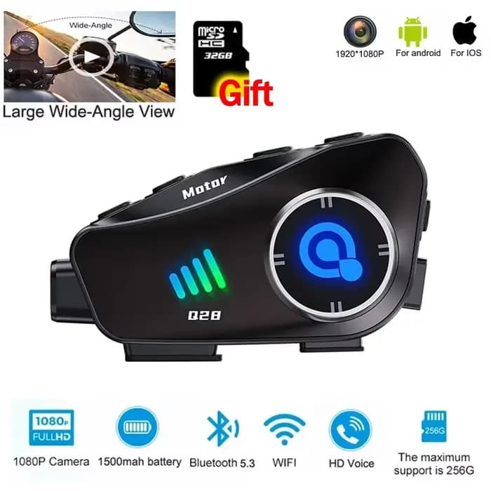 Casque de moto avec caméra DVR/caméra embarquée 1080P