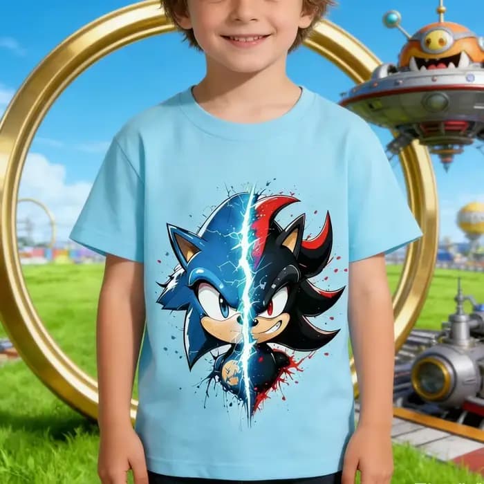 T-shirt Sonic vs Shadow pour enfants