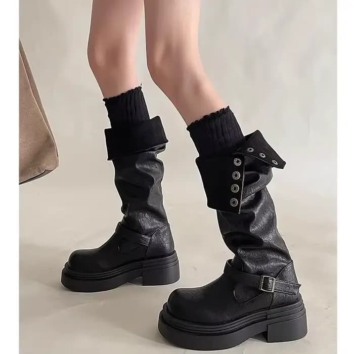 Bottes de moto à plateforme pour femmes