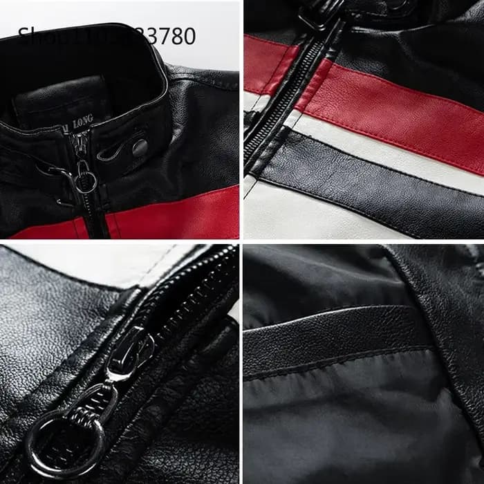 Veste de moto en cuir pour hommes