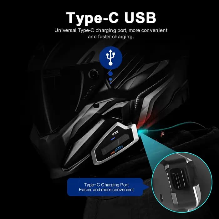 Casque de moto avec interphone Bluetooth Fodsports FX2