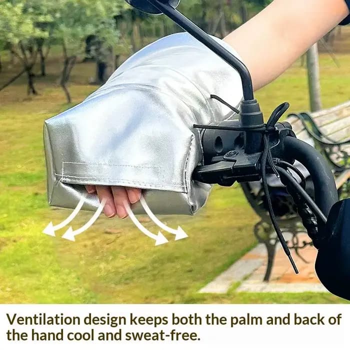 Gants de guidon de scooter en cuir argenté