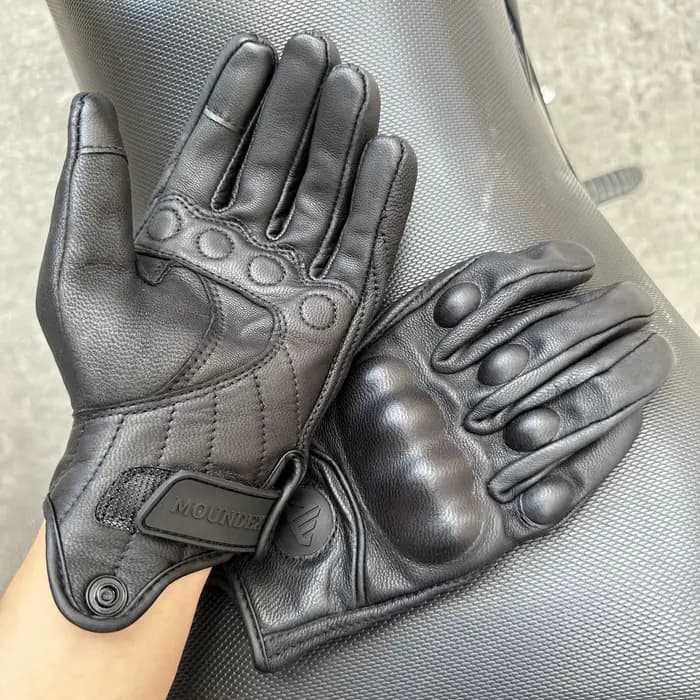 Gants de moto en cuir pour hommes et femmes