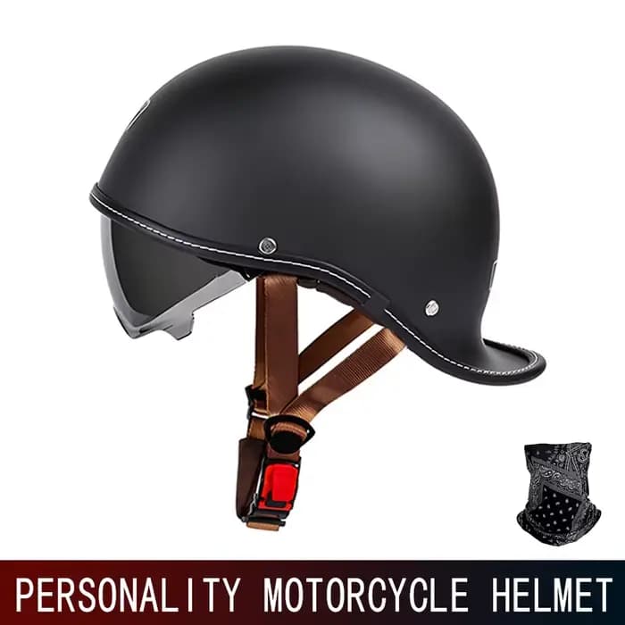 Casque de moto rétro à queue de cheval pour hommes et femmes