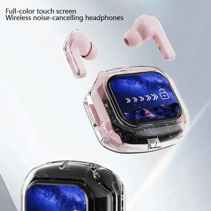 Écouteurs sans fil Bluetooth, réduction du bruit, binauraux, petits écouteurs intra-auriculaires, affichage LCD, basses stéréo, TWS, casque de sport