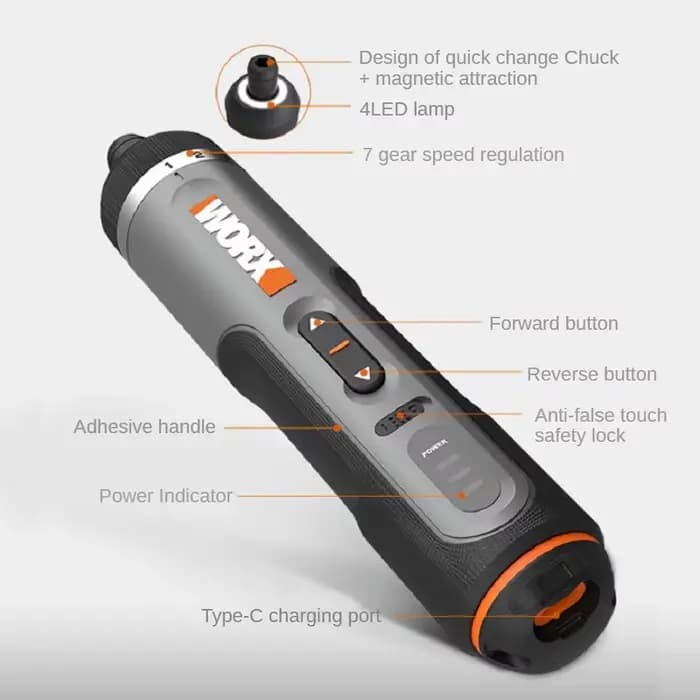 Worx 4V Mini jeu de tournevis électriques WX242 WX241 WX240