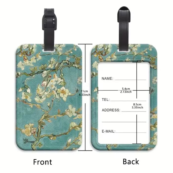 Étiquette de bagage créative inspirée de l'art de Van Gogh, l'accessoire de voyage idéal, incluant une étiquette d'identification portable pour valise, anti-perte