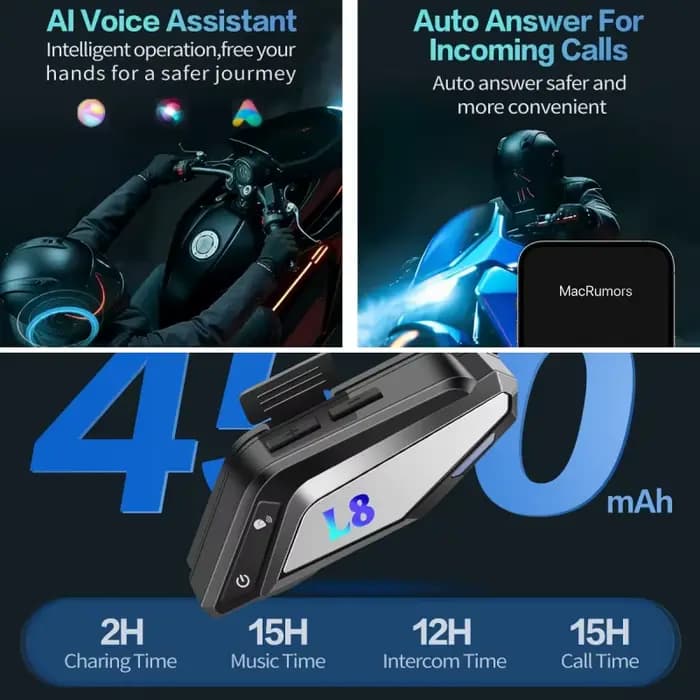 Interphone musical Bluetooth 5.3 pour casque de moto