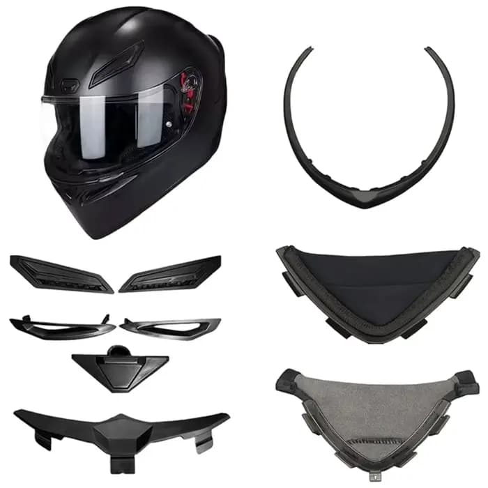 Accessoires de casque de moto : Protection nasale et pièces de ventilation (aérations supérieures et inférieures) – Kit