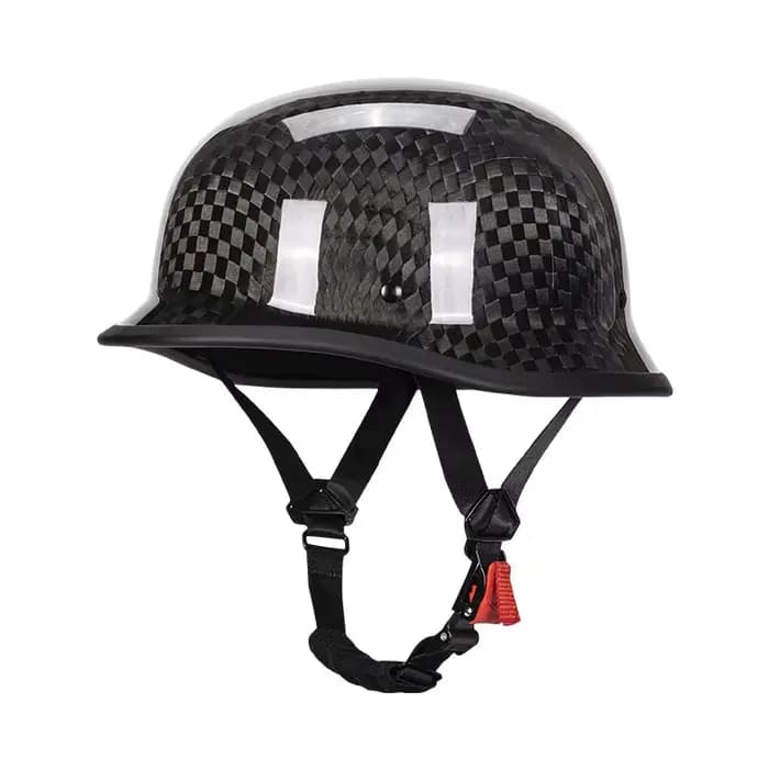 Casque de moto de style allemand rétro noir mat 12K