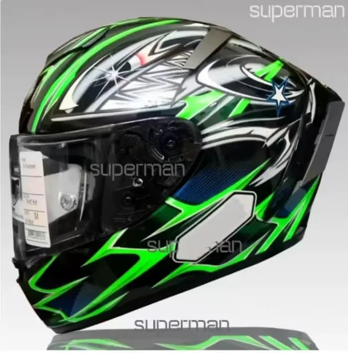 Casque De moto intégral X14 YANAGAWA5 couleur verte équitation