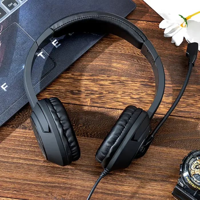 Casque USB avec micro muet pour PC, casque d'affaires de 3.5mm avec Microphone rotatif, suppression du bruit pour Center d'appels