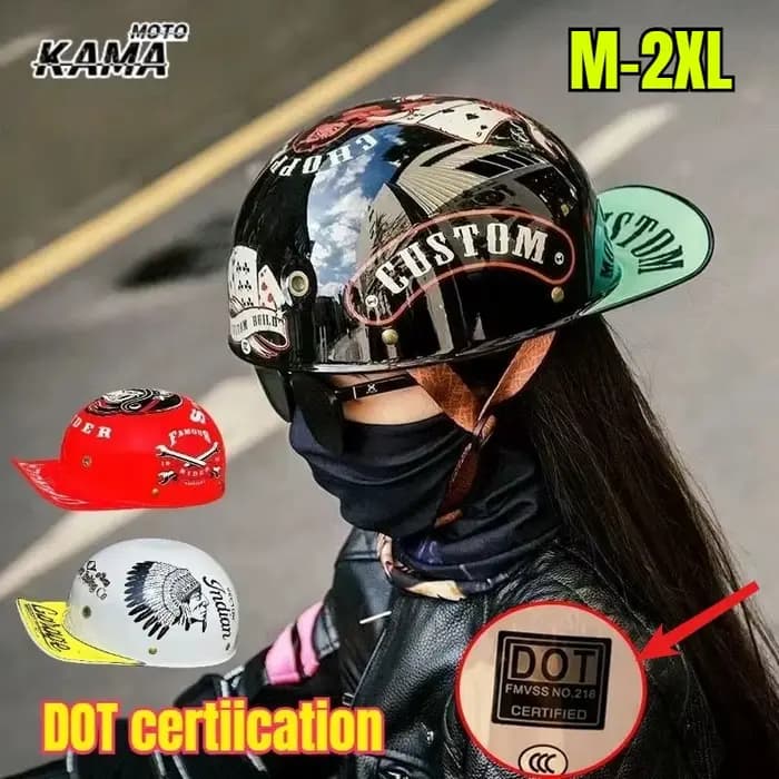 Casque de moto chaud vtt vélo unisexe cyclisme protecteur de sécurité demi-visage Type rétro