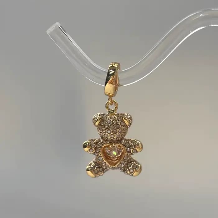 Nouvel Ensemble de Bijoux Tendance 2026 pour Femme, Breloques Ours Bleu Cristal Scintillant, Accessoires de Fête, Cadeaux Romantiques