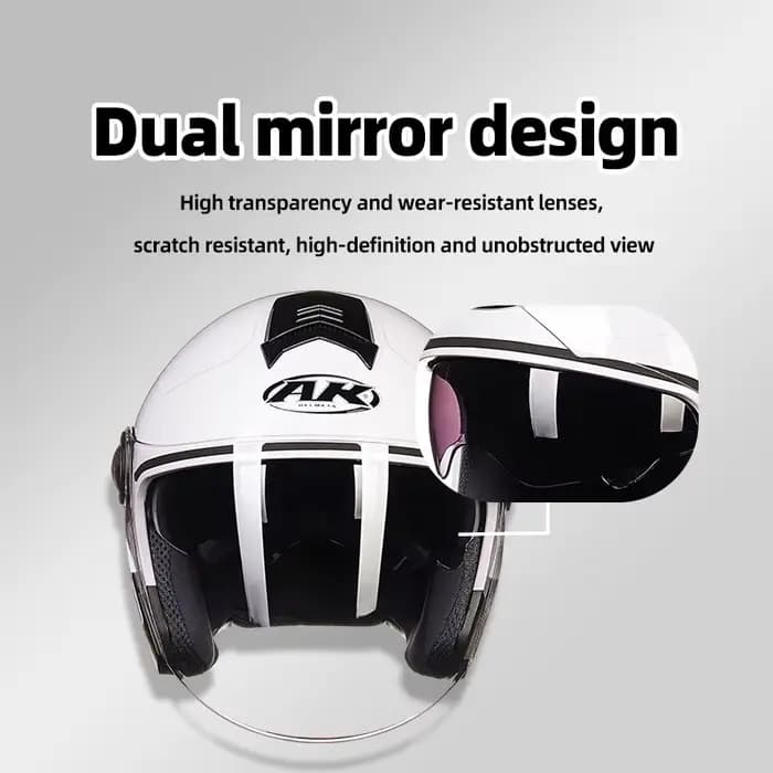 Casque demi-coque toutes saisons AK (Aikai) 720 à double lentille