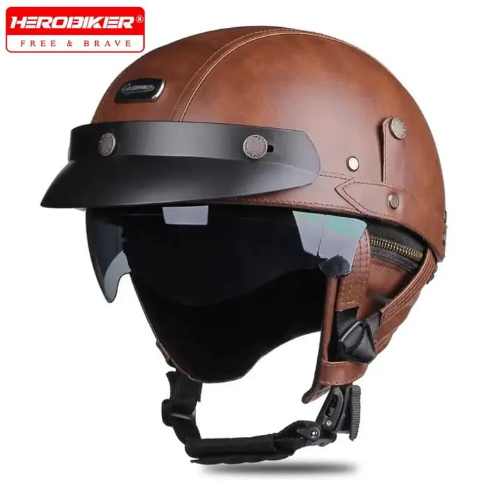 Casque de moto ouvert vintage