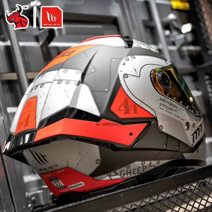 Casque de moto intégral avec visière transparente