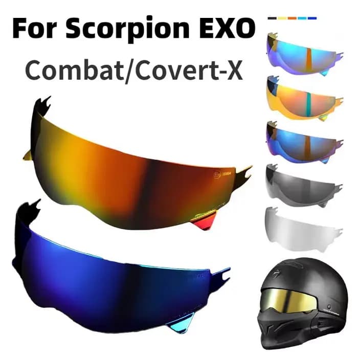 Visière de casque pour Scorpion EXO Combat Covert-X Capacetes Visera protection solaire pare-brise