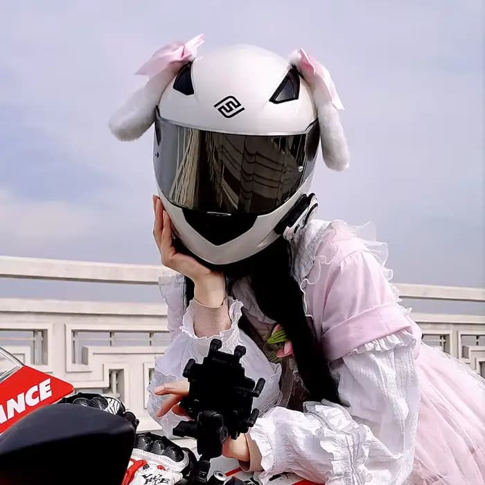 Casque de moto électrique série Kawaii