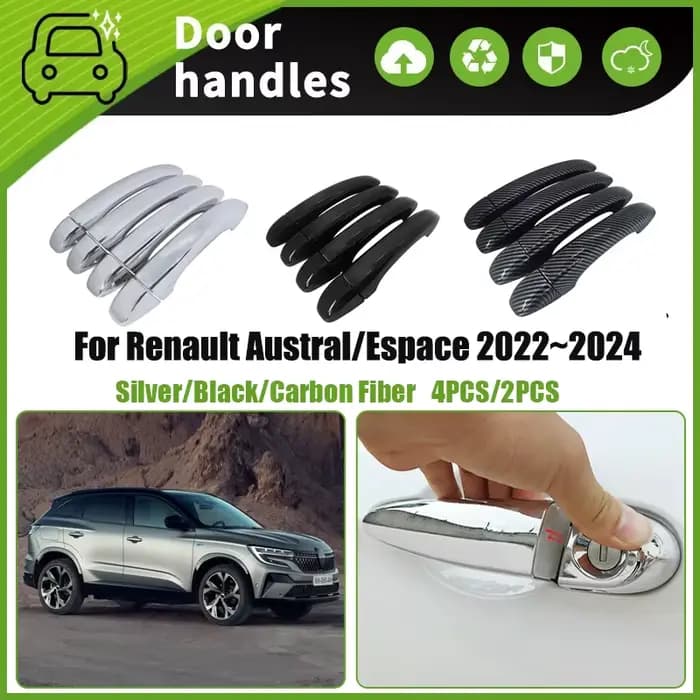Couvercle de poignée de porte de voiture pour Renault Austral Espace 2022 ~ 2024, garniture anti-poussière, protection extérieure contre les rayures, accessoires de décoration de voiture