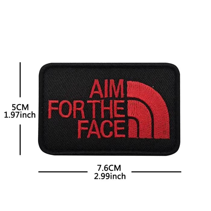 Badge accessoire de sac, lettre anglaise AIM FOR THE FACE, Patch de sac de moral brodé, Patch de veste DIY, offre spéciale