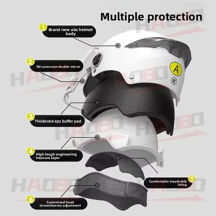 Casques de moto légers 54-62CM pour hommes/femmes