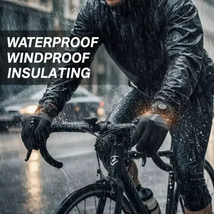 Gants de cyclisme d'hiver chauds imperméables coupe-vent unisexe avec écran tactile pour l'équitation en plein air ski course accessoires de vélo