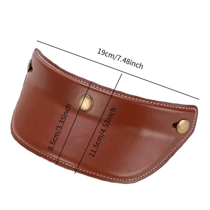 Visière de casque de moto en cuir PU légère à trois boutons