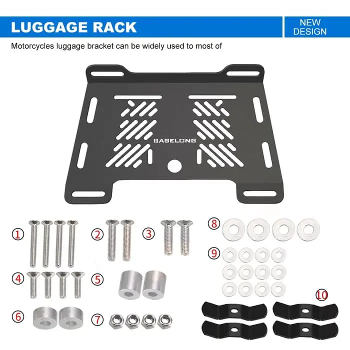Porte-bagages arrière pour moto