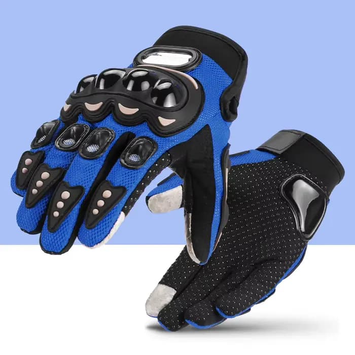 Gants de Moto bleus pour écran tactile